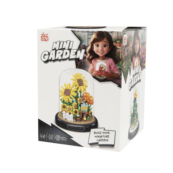 Set giardino miniatura assortito  - mattoncini fiore cactus, rosa, girasole, tulipano - ZIG ZAG