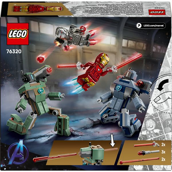 Lego marvel 76320 - iron man e war machine vs droni con action figure 7+ - LEGO SUPER HEROES, LEGO