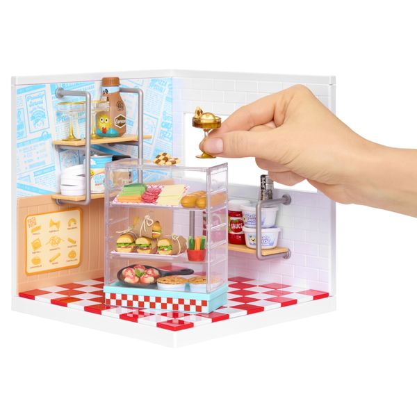 Miniverse spaces pizzeria  assortita - set diy costruzioni e adesivi - MINIVERSE MGA