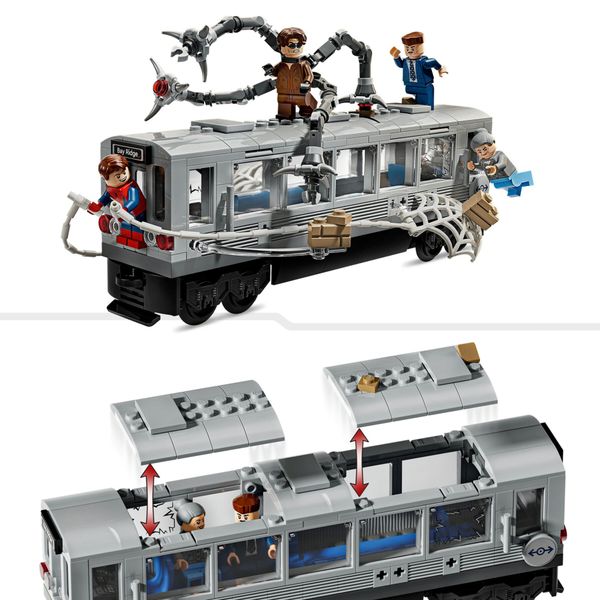 Lego marvel 76321 - spider-man vs doc ock sul treno con 4 minifigure 9+ - LEGO SUPER HEROES, LEGO