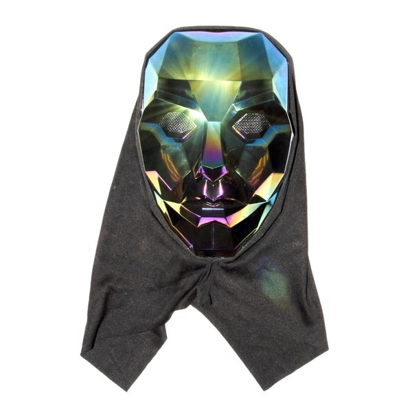 Maschera metallizzata con cappuccio nero – halloween - CIAO
