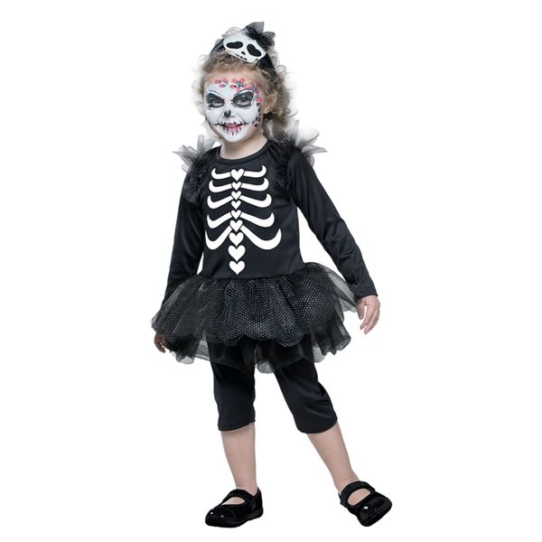 Costume travestimento halloween scheletrina baby taglia 12-24 mesi - CARNAVAL QUEEN