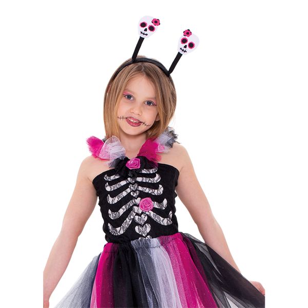 Costume travestimento halloween scheletrina bambina taglia unica bimbi - CARNAVAL QUEEN