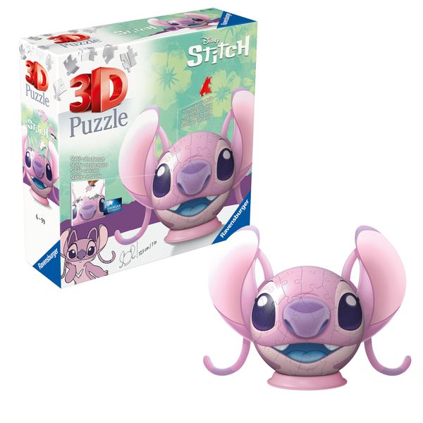 Ravensburger - 3d puzzle disney angel con le orecchie, 72 pezzi, 6+ anni - Disney Stitch