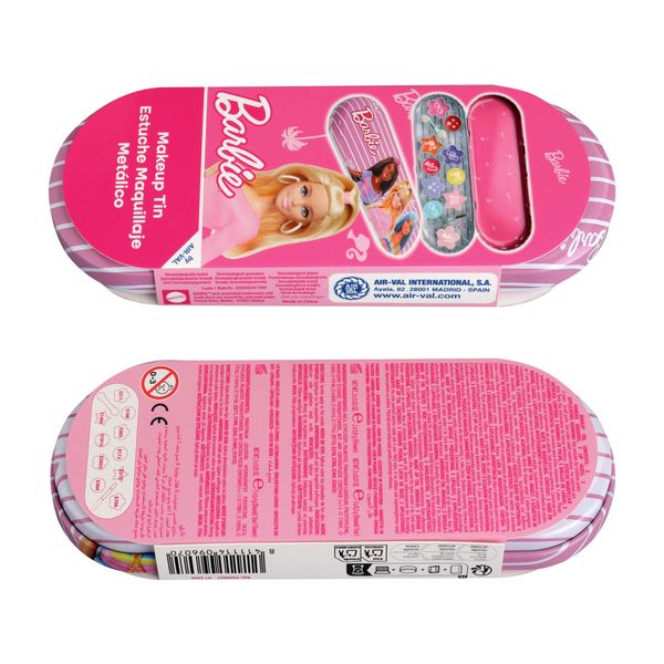 Cofanetto trucco in metallo ad 1 ripiano barbie/compact makeup tin - Barbie