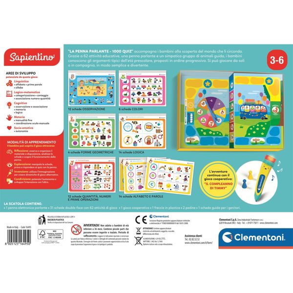 Clementoni - la penna parlante 1000 quiz - 16495 - CLEMENTONI, SAPIENTINO