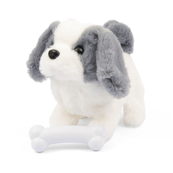 Cagnolino labrador  peluche interattivo a batteria con osso e suoni - AMI PLUSH