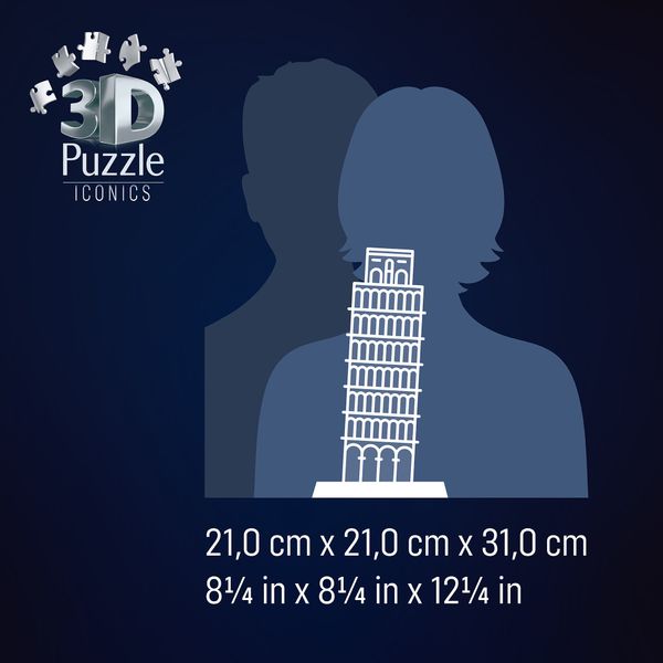 Puzzle 3d iconico: torre di pisa - replica dettagliata in un affascinante modello puzzle 3d - RAVENSBURGER