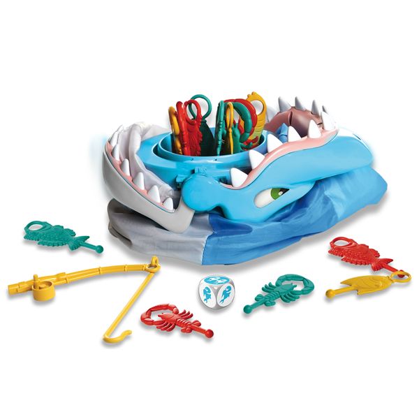 Sfida lo squalo – gioco da tavolo interattivo per bambini dai 4 anni – gioco d’azione e riflessi – pesca e sorprese - 