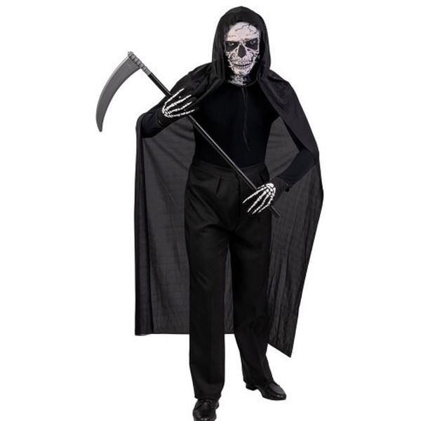Set scheletro adulto halloween con mantello, maschera, guanti e falce - CARNIVAL TOYS
