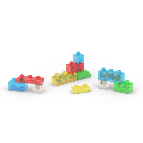 Jelly blox - set 10 blocchi morbidi e colorati per bambini 2+ - 