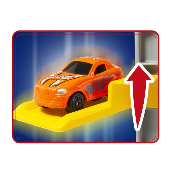 Downtown garage multipiano con pista e auto pull-back - 