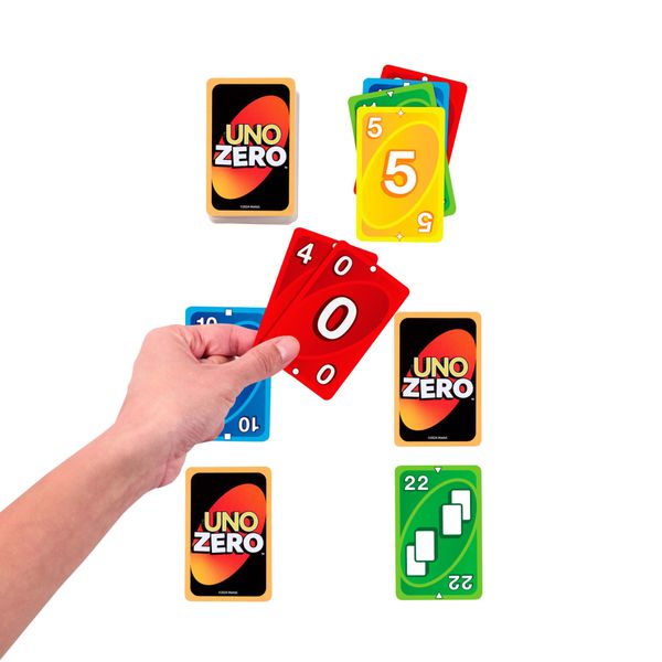 Mattel games - uno zero, nuova versione dell'iconico gioco, vinci con il punteggio più basso, blocco segnapunti incluso, 2-8 giocatori - UNO