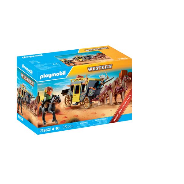 Playmobil 71862 diligenza e bandito del far west per bambini dai 4 anni in su - Playmobil
