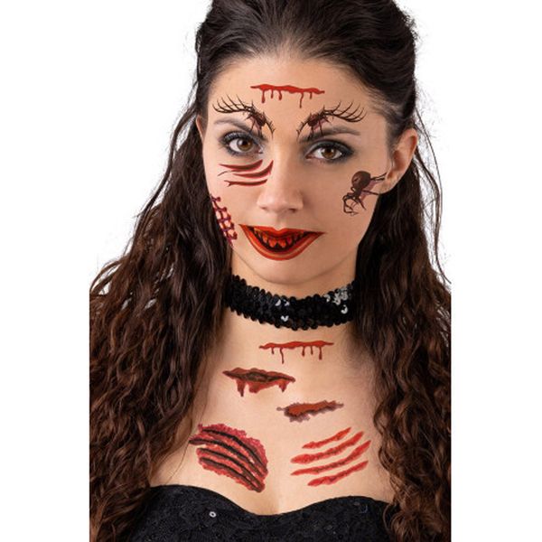 Cartella tatuaggi viso in diverse fantasie - CARNIVAL TOYS