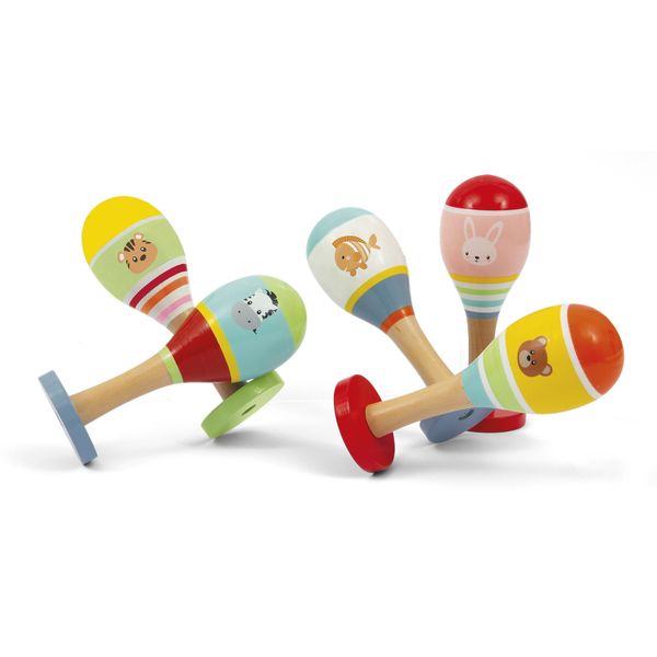 Maracas singola assortite in legno - wood "n" play - WOOD 'N' PLAY