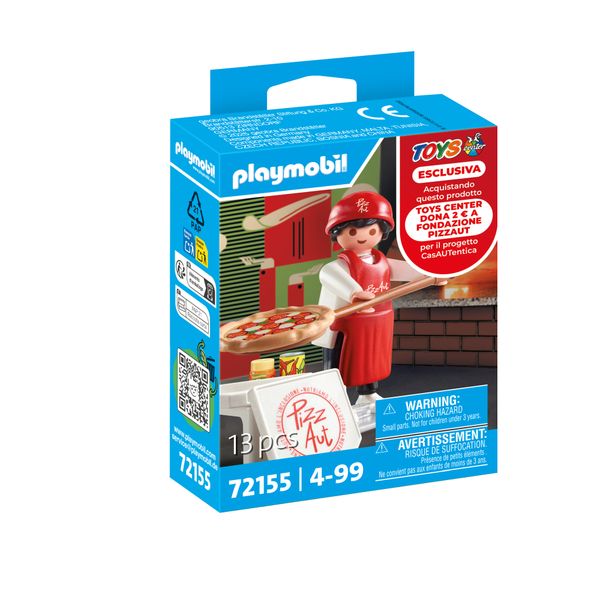 Playmobil 72155 pizzaut pizzaiolo - esclusiva toys center - Playmobil