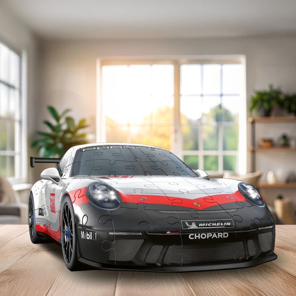 Puzzle 3d iconico: porsche 911 gt3 cup - una vera icona delle auto sportive in un dettagliato modello in scala 1:18 - RAVENSBURGER