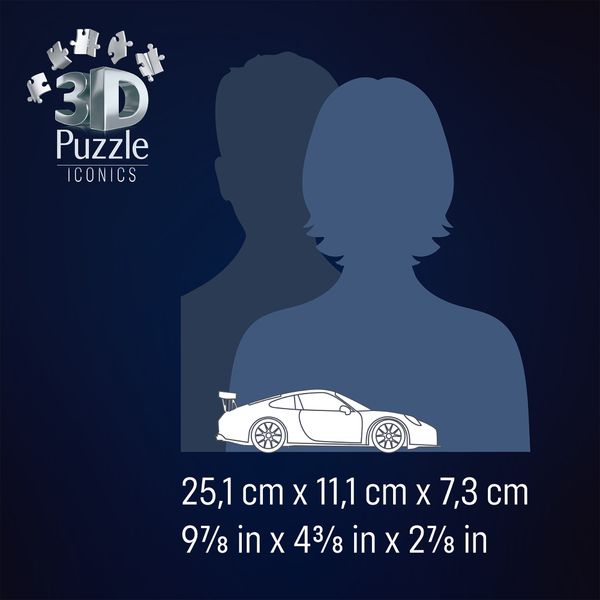 Puzzle 3d iconico: porsche 911 gt3 cup - una vera icona delle auto sportive in un dettagliato modello in scala 1:18 - RAVENSBURGER