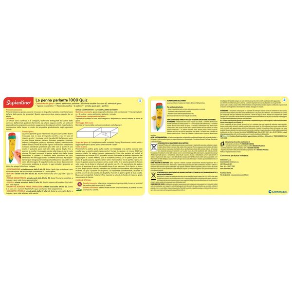 Clementoni - la penna parlante 1000 quiz - 16495 - CLEMENTONI, SAPIENTINO