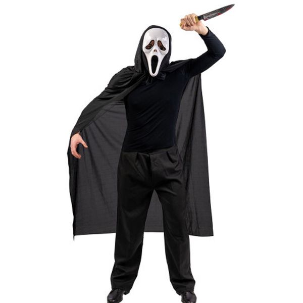 Set fantasma adulto halloween con mantello, maschera e coltello - CARNIVAL TOYS
