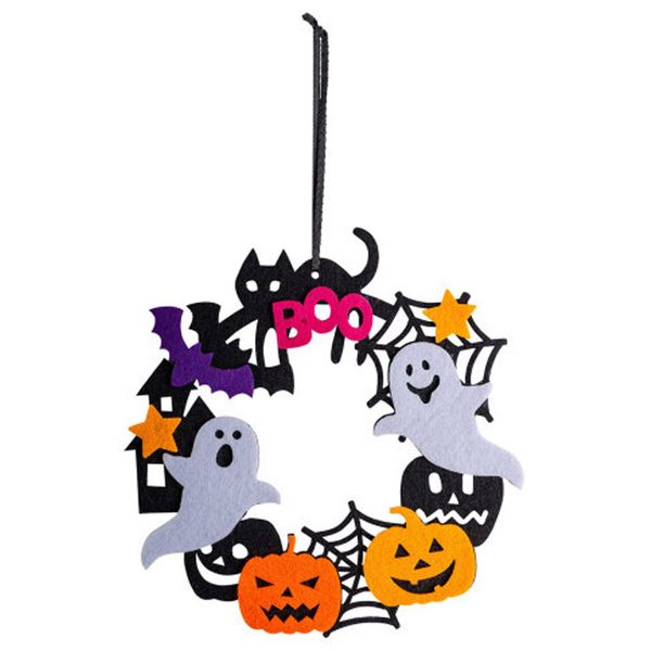 Ghirlanda halloween nera in feltro diametro 18 cm - CARNIVAL TOYS