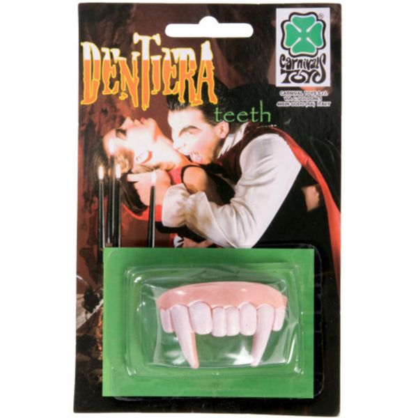 Dentiera da vampiro in blister – accessorio halloween - CARNIVAL TOYS