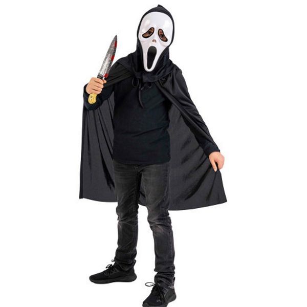 Set fantasma bimbo halloween con mantello, maschera e coltello - CARNIVAL TOYS