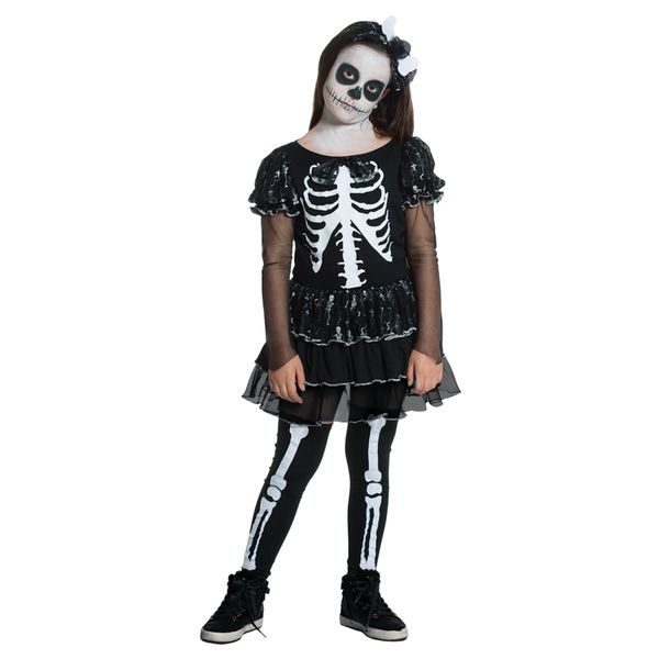 Costume scheletrina bambina halloween - CARNAVAL QUEEN