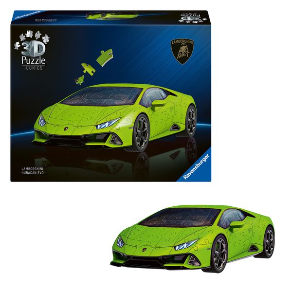 Puzzle 3d iconico: lamborghini huracán evo - una vera icona delle auto sportive in un dettagliato modello in scala 1:18 - RAVENSBURGER