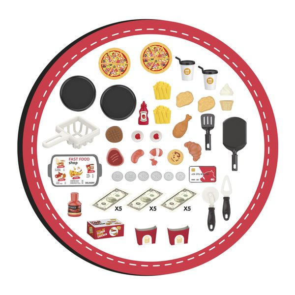 Fast food shop giocattolo con pizza, panini e accessori - FUNNY HOME