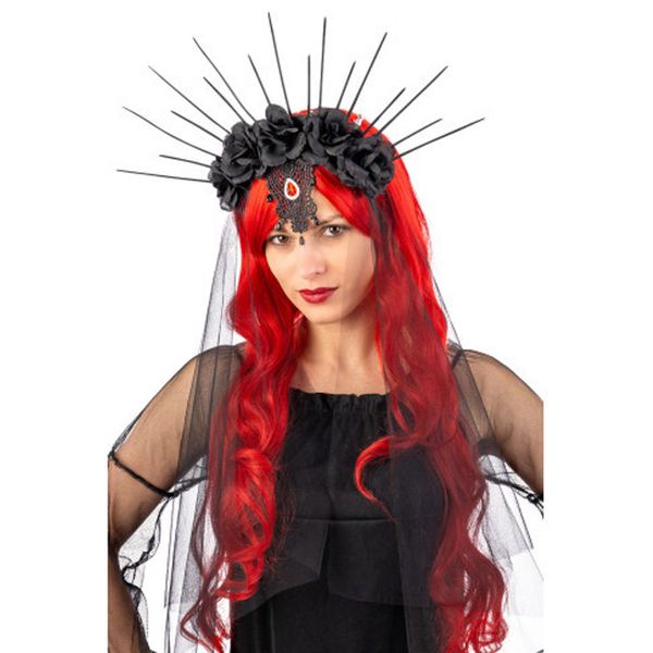 Cerchietto halloween con diadema rose e velo - CARNIVAL TOYS