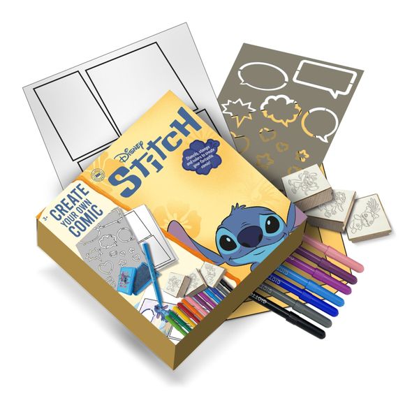 Create your own comic disney stitch con stencil, timbri e pennarelli - Disney Stitch