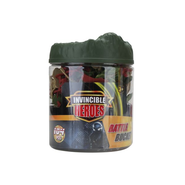 Battle bucket – set soldatini e accessori militari 104 pezzi - INVINCIBLE HEROS