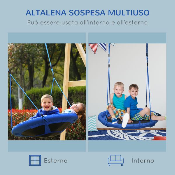 Altalena da giardino per bambini tra 3 e 8 anni interno ed esterno φ100 × 180cm carico massimo di 100kg - 