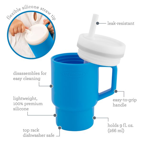Bicchierino assortito in silicone morbido per bambini - primo bicchiere con beccuccio - INFANTINO