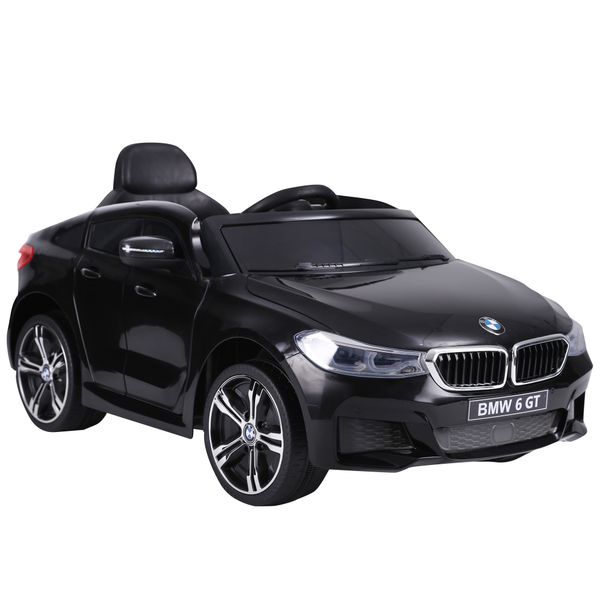 Macchina elettrica per bambini bmw 6gt 6v, macchina telecomandata con musica e fari led, mp3, clacson, 106 x 64 x 51 cm, nero - 