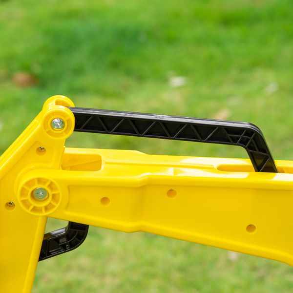 Ruspa giocattolo a pedali per bambini 3-6 anni con 6 ruote, in acciaio e plastica, 107x42x71 cm, giallo - 