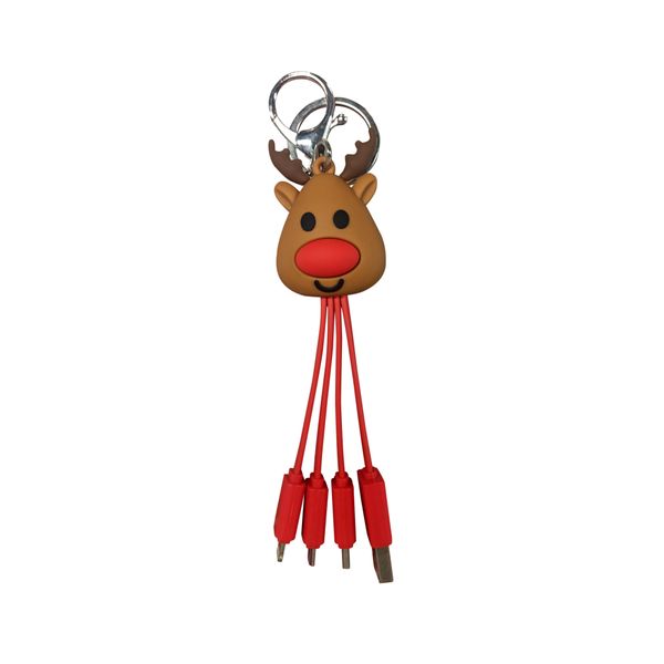 Cavo usb natale 3 in 1 - ricarica per smartphone e tablet - assortito - IBS
