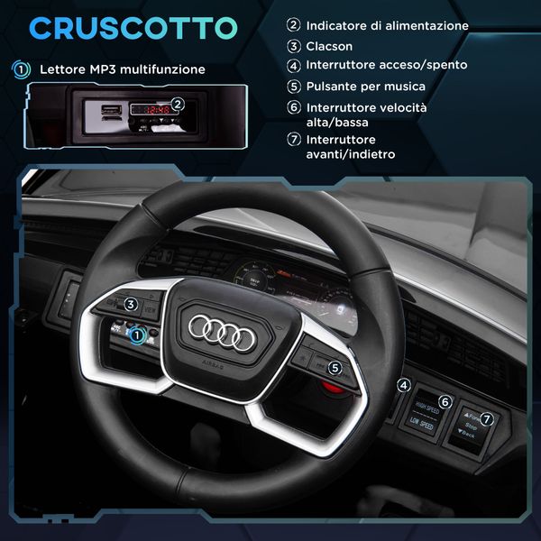 Macchina elettrica per bambini 12v con telecomando, velocità 3-8km/h, luci e musica, età 3-5 anni, nero - 