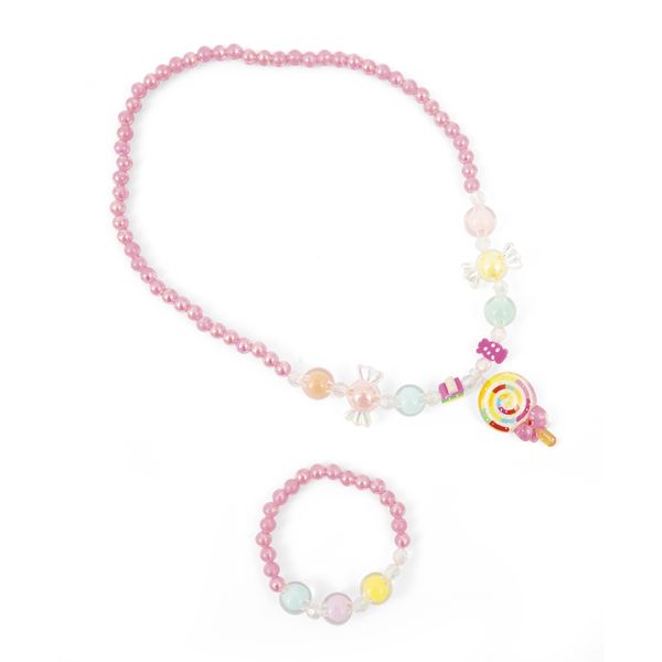 Set collana e braccialetto con perline colorate - MISS FASHION