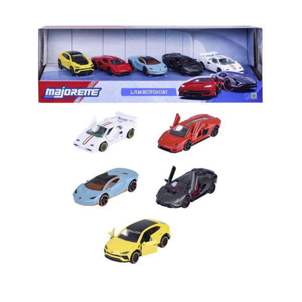 Lamborghini 5 pz giftpack scala 1:61 misura 7,5 cm - MAJORETTE