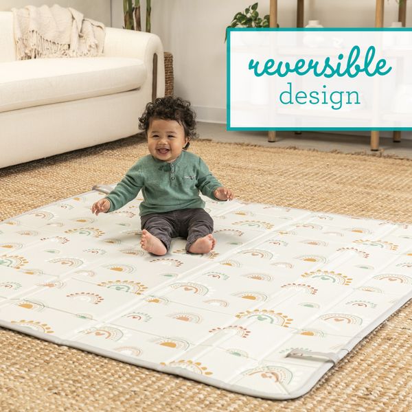 Tappeto morbido pieghevole infantino – reversibile e con bordi rialzabili 146x146 cm - INFANTINO