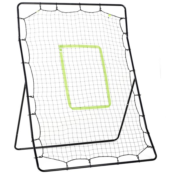 Rebounder per calcio e baseball pieghevole con zona di precisione, in pe e metallo, 123x90x174 cm, nero - 