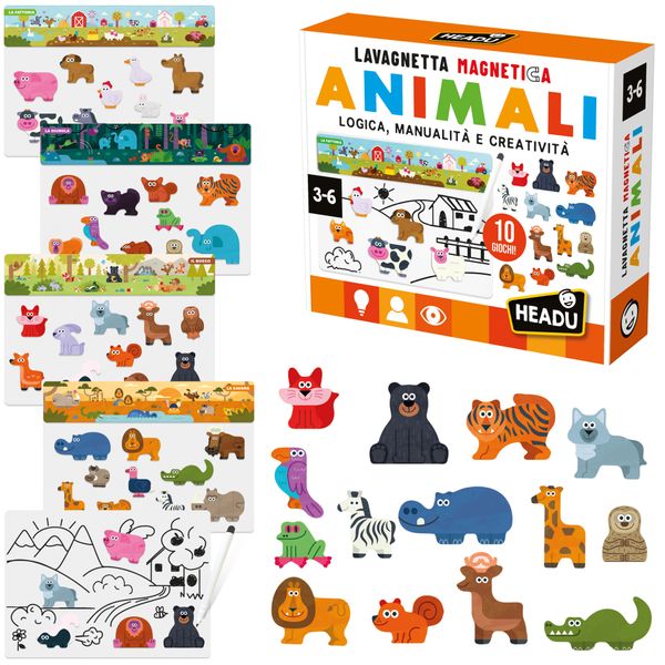 10 giochi con animali magnetici - impara e divertiti con le sagome - HEADU