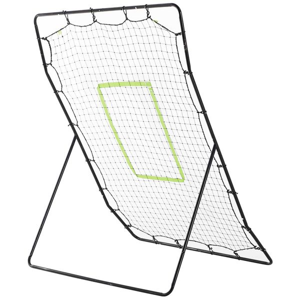 Rebounder per calcio e baseball pieghevole con zona di precisione, in pe e metallo, 123x90x174 cm, nero - 