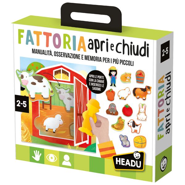 Fattoria apri e chiudi montessori - gioco di manualità e memoria - HEADU
