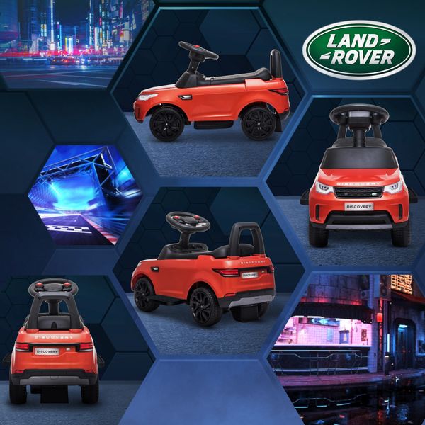 Macchina per bambini con licenza land rover 6v, funzionamento elettrico e a spinta, velocità 3km/h, rosso - 