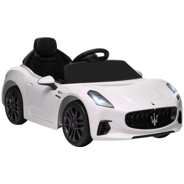 Macchina per bambini 12v maserati gran turismo folgore con telecomando, età 3-5 anni, bianco - 