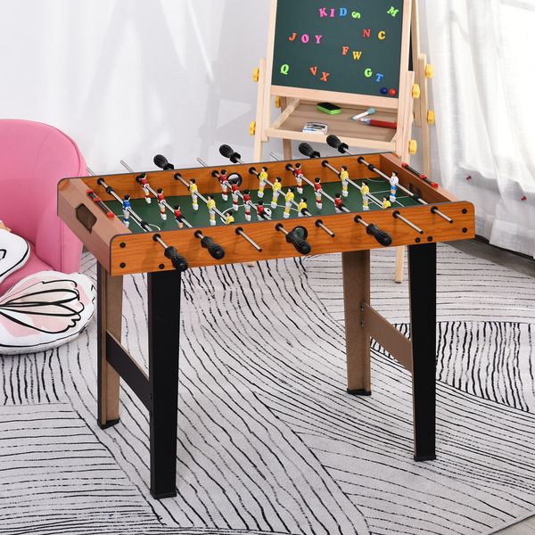 Calcio balilla in legno con 22 giocatori in formazione 3:4:3, 2 palline e 2 segnapunti inclusi 84.5x40x61.2cm - 